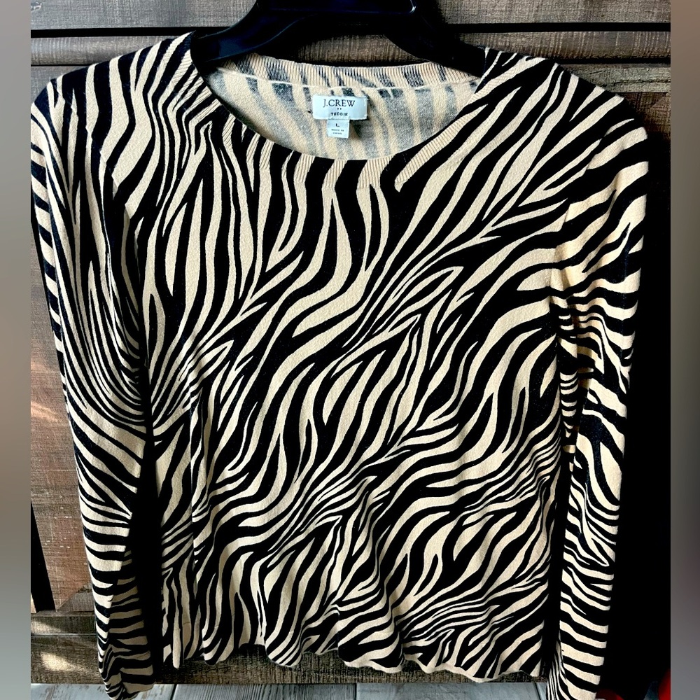 Adorable animal print J. Crew sweater size L